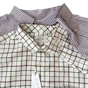 Roundtree Yorke Non Iron Perfect Performance Button Down Shirt 4XT Bundle Of 2